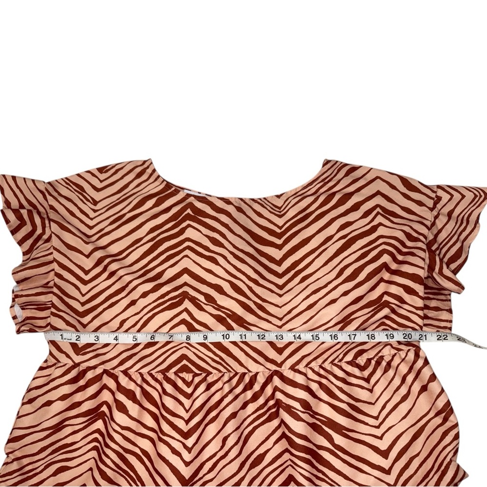 Nine West NWOT Zebra Zig Zag Print Tiered Dress Keyhole Back Womens XL 🦓 - Picture 6 of 8